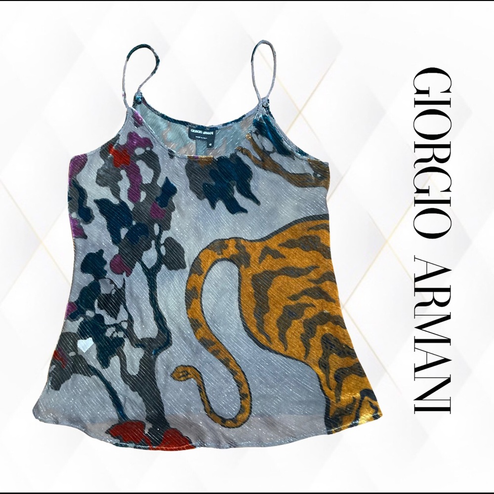 Giorgio Armani burned velvet tank